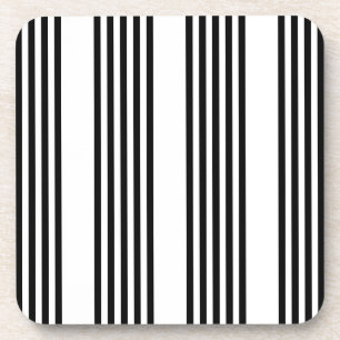 Dessous-de-verre Motif à cinq bandes noir et blanc