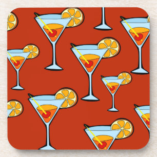 Dessous-de-verre Motif à cocktails Dark Orange Martini