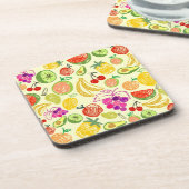 Dessous-de-verre Motif à doodle de fruits assoré (Côté gauche)