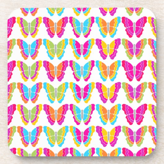 Dessous-de-verre Motif à papillon arc-en-ciel mignon (Devant)