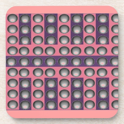 Dessous-de-verre Motif à points gris, rose et violet (Devant)