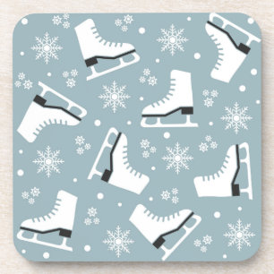Dessous-de-verre Motif à thème hiver avec patins à glace