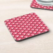 Dessous-de-verre Motif à vagues Art déco - rouge et fuchsia (Côté gauche)