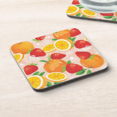 Dessous-de-verre Motif abstrait avec la fraise (Côté gauche)