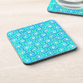 Dessous-de-verre motif Abstrait - Bleu, Jade vert & Blanc (Côté gauche)