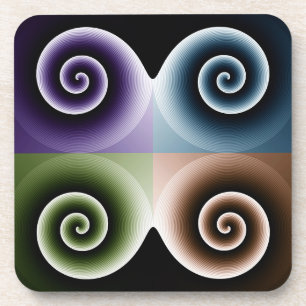 Dessous-de-verre Motif Abstrait en Spirale Coloré COOL