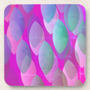 Dessous-de-verre Motif Abstrait moderne Magenta Purple Rose Turqu