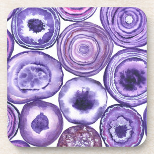 Dessous-de-verre Motif agate violet