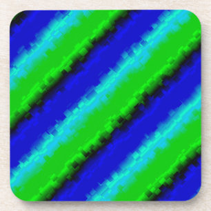 Dessous-de-verre Motif arc-en-ciel bleu vert abstrait 3D