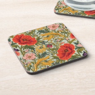 Dessous-de-verre Motif Art Nouveau floral Coquelicots de William Mo