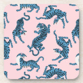 Dessous-de-verre Motif asiatique de tigre bleu (Devant)