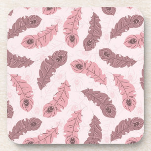 Dessous-de-verre motif avec des plumes de paon