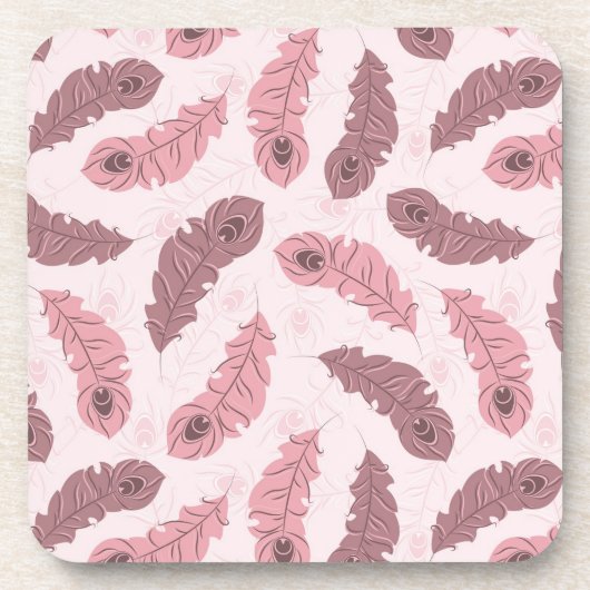 Dessous-de-verre motif avec des plumes de paon (Devant)