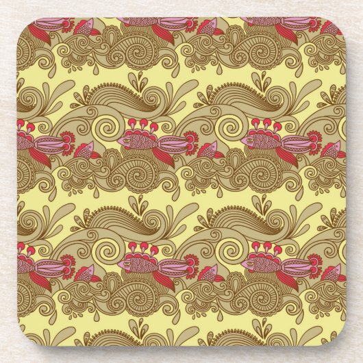 Dessous-de-verre Motif avec les poissons et la vague (Devant)