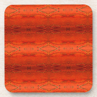 Dessous-de-verre Motif aztèque orange rustique