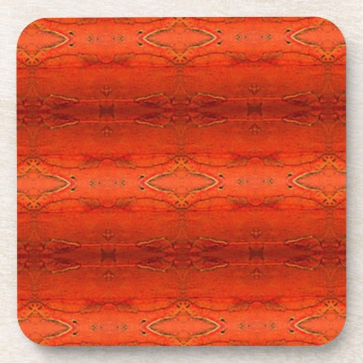 Dessous-de-verre Motif aztèque orange rustique (Devant)