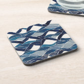 Dessous-de-verre Motif blanc bleu 01 (Côté gauche)