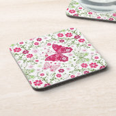 Dessous-de-verre Motif blanc floral (Côté gauche)