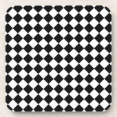 Dessous-de-verre Motif blanc noir de contrôle de diamant (Devant)