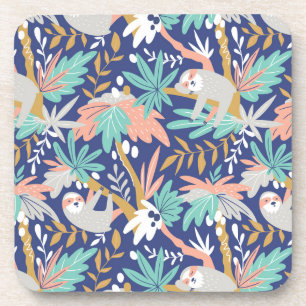 Dessous-de-verre Motif bleu tropical de paresse