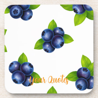Dessous-de-verre Motif botanique à l'aquarelle de myrtille bleue