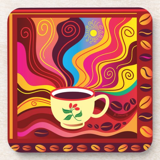 Dessous-de-verre Motif café et muffins (Devant)