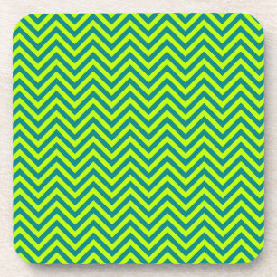 Dessous-de-verre Motif Chevron turquoise et Lime Green