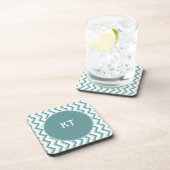 Dessous-de-verre Motif Chevron ZigZag dans Mint Green (Côté Droit)