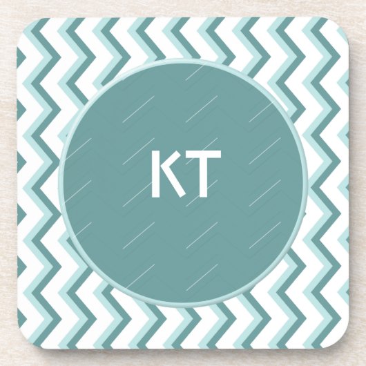 Dessous-de-verre Motif Chevron ZigZag dans Mint Green (Devant)