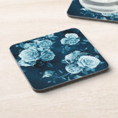 Dessous-de-verre Motif classique de rose de bleu (Côté gauche)