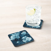 Dessous-de-verre Motif classique de rose de bleu (Côté Droit)