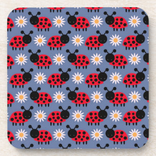 Dessous-de-verre Motif coccinelles et pâquerettes