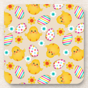 Dessous-de-verre Motif coloré OEufs de Pâques et poussins