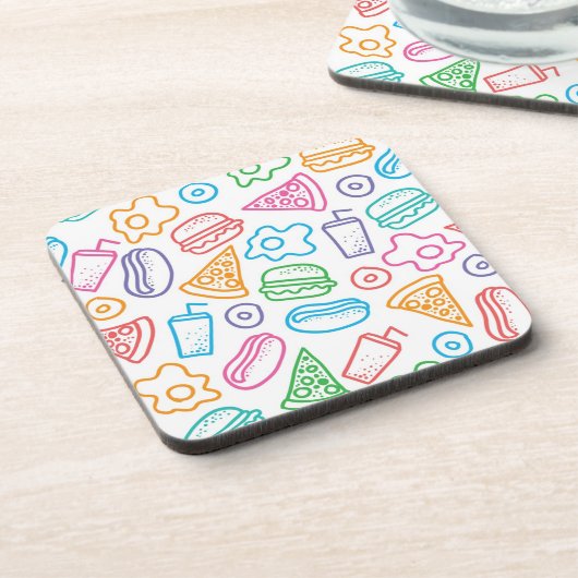 Dessous-de-verre Motif d'aliments de préparation rapide (Côté gauche)