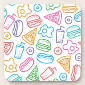 Dessous-de-verre Motif d'aliments de préparation rapide (Devant)