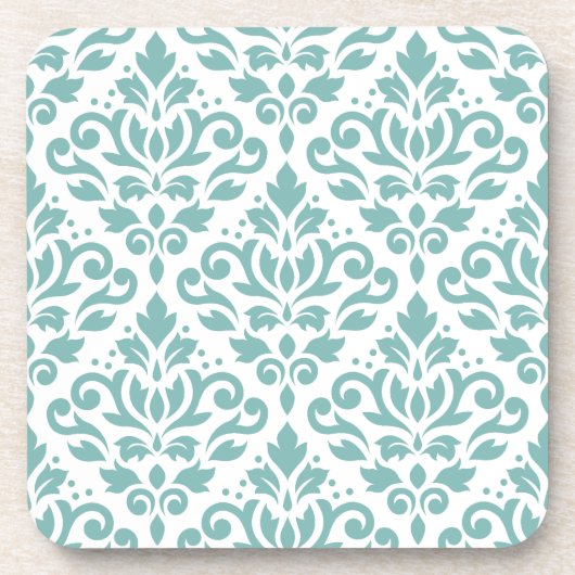 Dessous-de-verre Motif Damassé Sarcelle Défilé (Devant)