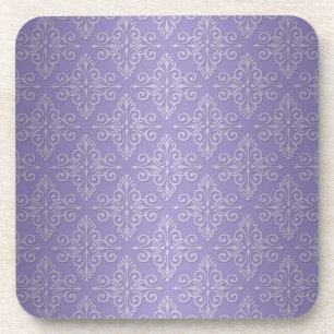 Dessous-de-verre Motif damassé violet lavande