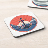 Dessous-de-verre Motif d'Ancre et de vague de mer (Côté gauche)