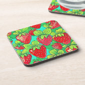 Dessous-de-verre Motif d'art pop fraise (Côté gauche)