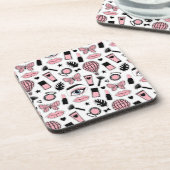 Dessous-de-verre Motif d'autocollant de maquillage (Côté gauche)