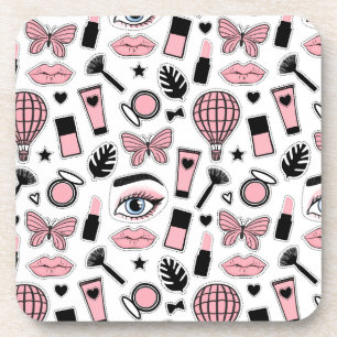 Dessous-de-verre Motif d'autocollant de maquillage
