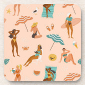 Dessous-de-verre Motif de bains de soleil de plage (Devant)