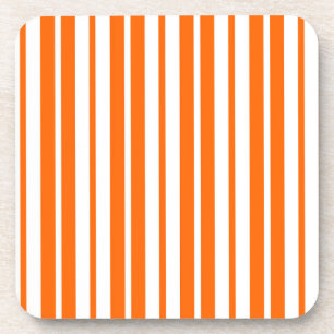Dessous-de-verre Motif de bandes verticales blanches orange