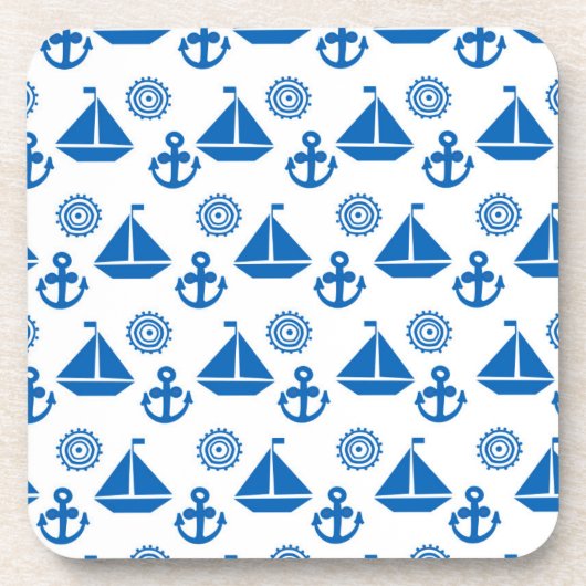 Dessous-de-verre Motif de bateau à voile de bande dessinée (Devant)