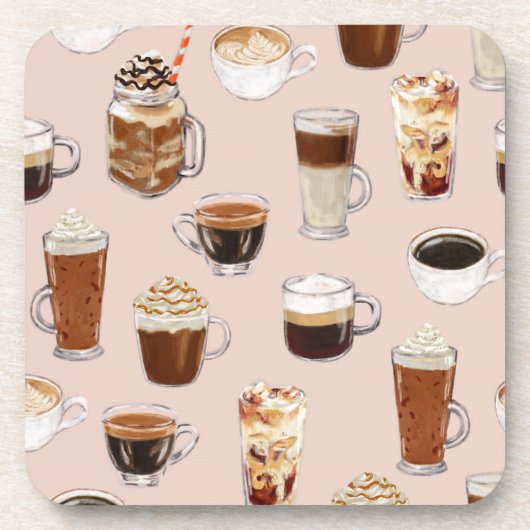 Dessous-de-verre Motif de boissons et de desserts de café (Devant)