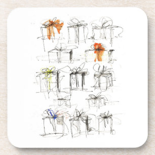 Dessous-de-verre Motif de boîtes-cadeaux Abstraites