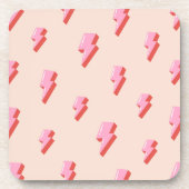 Dessous-de-verre Motif de boulon de foudre rose (Devant)