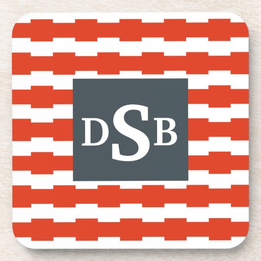 Dessous-de-verre Motif de Boxstripe de monogramme (Devant)