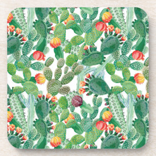 Dessous-de-verre Motif de cactus d'aquarelle