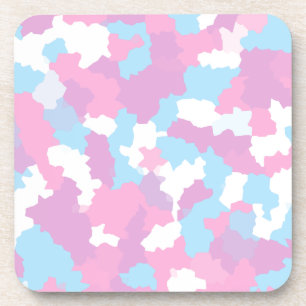 Dessous-de-verre Motif de camouflage Abstrait Pastel Pink